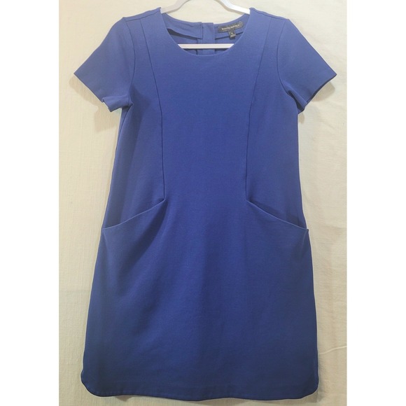 Banana Republic Dresses & Skirts - Banana Republic Blue Career Shift Dress Pockets S-Slv Womenrs 6 Stretch Knee